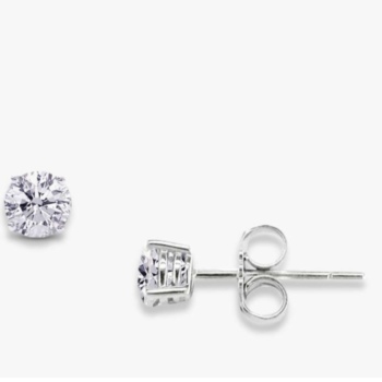 18ct white gold single stone diamond stud earrings. Total diamond weight 0.30ct.