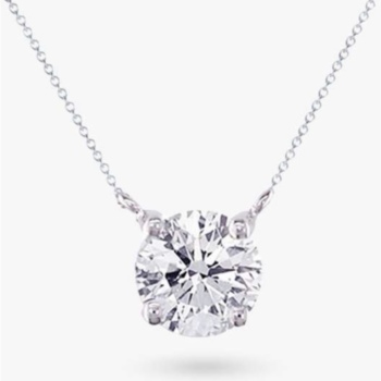 18ct white gold 0.30ct solitaire diamond pendant necklace.