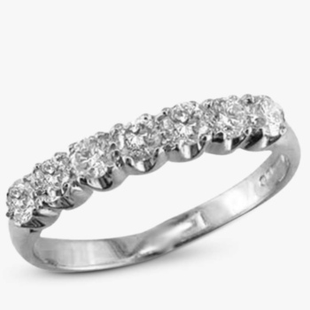 18ct white gold diamond half eternity ring. Total diamond weight 0.71ct.
