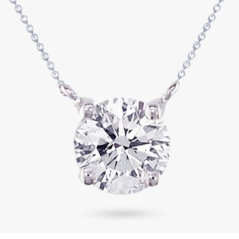 18ct white gold 0.45ct solitaire diamond pendant necklace.