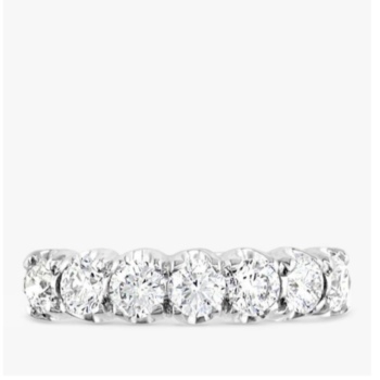 Platinum diamond half eternity ring. Total diamond weight 1.06ct.