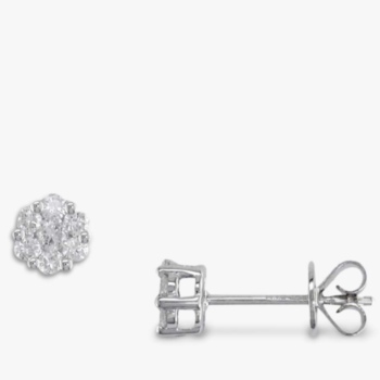 18ct white gold diamond cluster earrings. Total diamond weight 0.33ct.