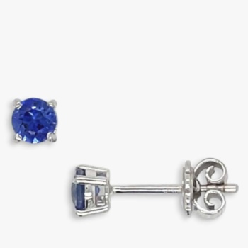 18ct white gold round sapphire 0.60ct stud earrings.