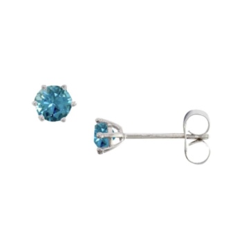 9ct white gold blue topaz small sized stud earrings.