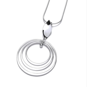 Twirling hoops pendant and chain.