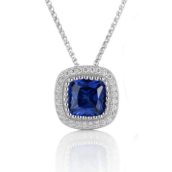 Sapphire blue beauty pendant and chain.