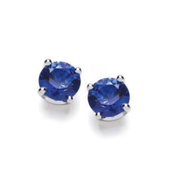 Simple sapphire blue stud earrings.