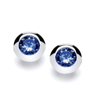 Sapphire blue solitaire stud earrings.