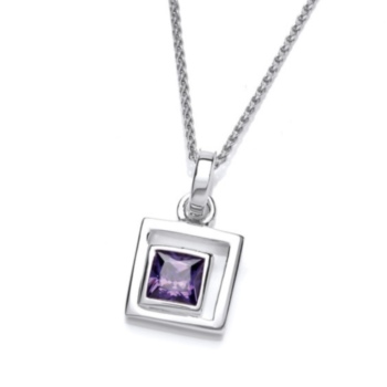 In square pendant and chain.
