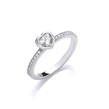 True love heart solitaire ring.