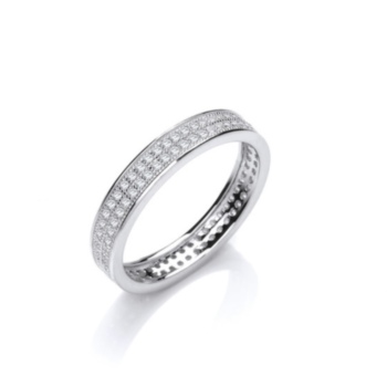Slim double row band ring.