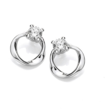Curve style solitaire earrings.