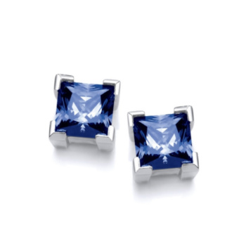 Sapphire blue square earrings.
