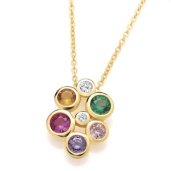 Silver gold plated rainbow cubic zirconia dance necklace