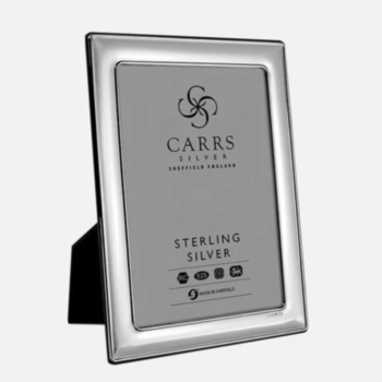Sterling Silver photo frame plain design with grey velvet back