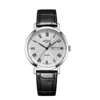 Rotary Windsor Gents watch with black leather strap