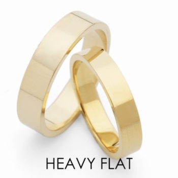 Heavy flat wedding bands. Available in 9ct & 18ct yellow/white gold and platinum